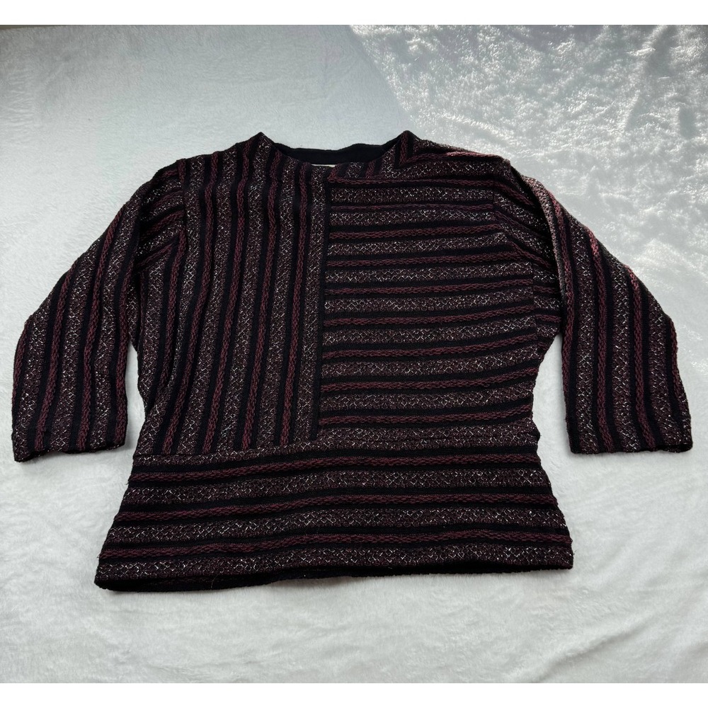 Anthropologie Akemi & Kin Celeste Pullover Sweater Women‎ Small Metallic Striped
